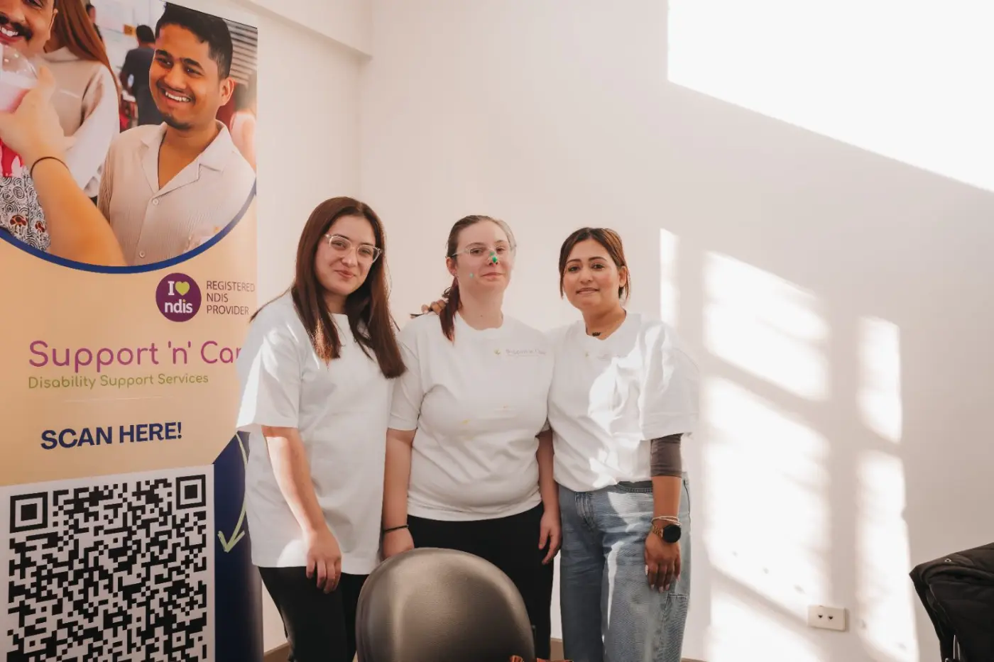 My Support and Care team members standing together at an event
